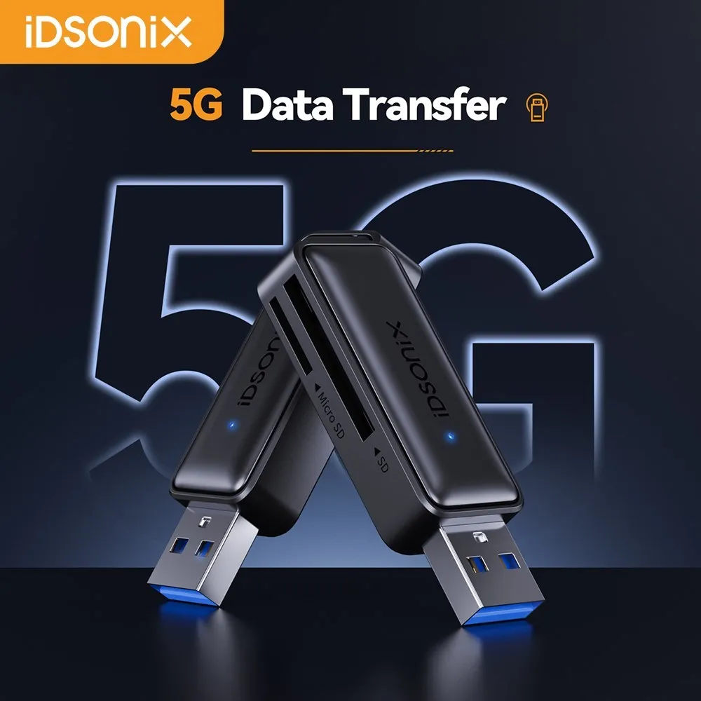 IDsonix Ʈ ī  USB-A 3.0-SD, ũ SD, TF ޸ ī , PC Ʈ ׼, 5Gbps 